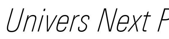 Шрифт Univers Next Pro Thin Condensed Italic
