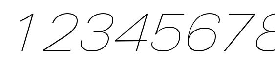 Univers Next Pro UltraLight Extended Italic Font, Number Fonts