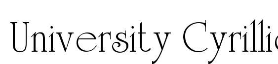 University Cyrillic Font