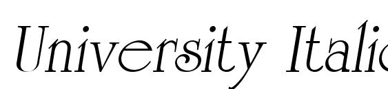 шрифт University Italic Medium, бесплатный шрифт University Italic Medium, предварительный просмотр шрифта University Italic Medium