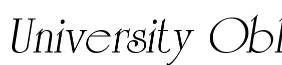 шрифт University Oblique, бесплатный шрифт University Oblique, предварительный просмотр шрифта University Oblique