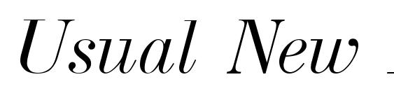 Usual New Italic Font