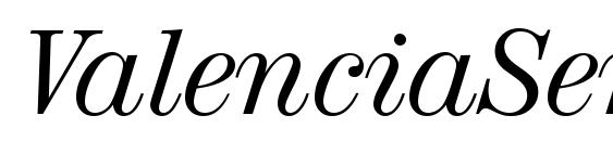 ValenciaSerial Italic Font