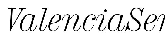 Шрифт ValenciaSerial Xlight Italic, Все шрифты