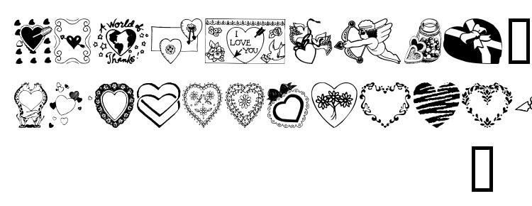 glyphs Valentine font, сharacters Valentine font, symbols Valentine font, character map Valentine font, preview Valentine font, abc Valentine font, Valentine font