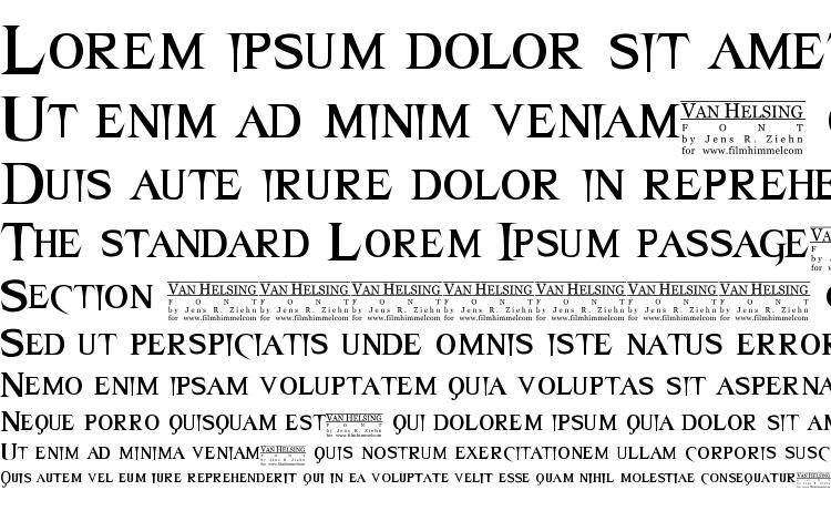 specimens Van Helsing font, sample Van Helsing font, an example of writing Van Helsing font, review Van Helsing font, preview Van Helsing font, Van Helsing font