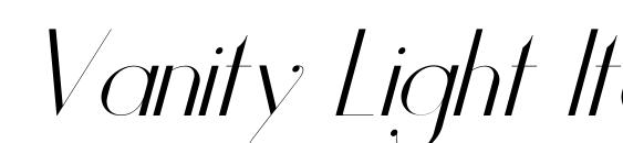 Vanity Light Italic font, free Vanity Light Italic font, preview Vanity Light Italic font