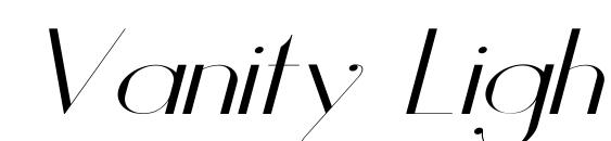 Vanity Light Wide Italic font, free Vanity Light Wide Italic font, preview Vanity Light Wide Italic font
