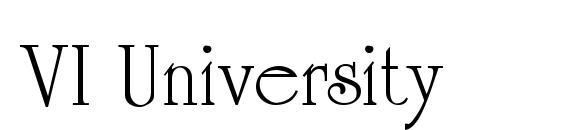 шрифт VI University, бесплатный шрифт VI University, предварительный просмотр шрифта VI University