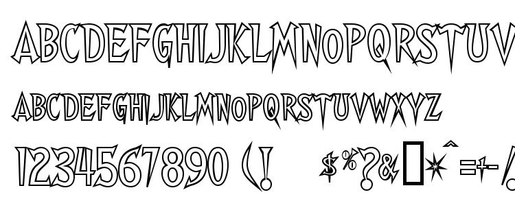 glyphs Walshes Outline font, сharacters Walshes Outline font, symbols Walshes Outline font, character map Walshes Outline font, preview Walshes Outline font, abc Walshes Outline font, Walshes Outline font