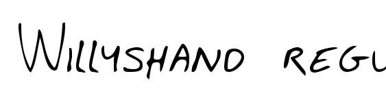 шрифт Willyshand regular, бесплатный шрифт Willyshand regular, предварительный просмотр шрифта Willyshand regular
