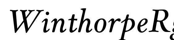 шрифт WinthorpeRg Italic, бесплатный шрифт WinthorpeRg Italic, предварительный просмотр шрифта WinthorpeRg Italic