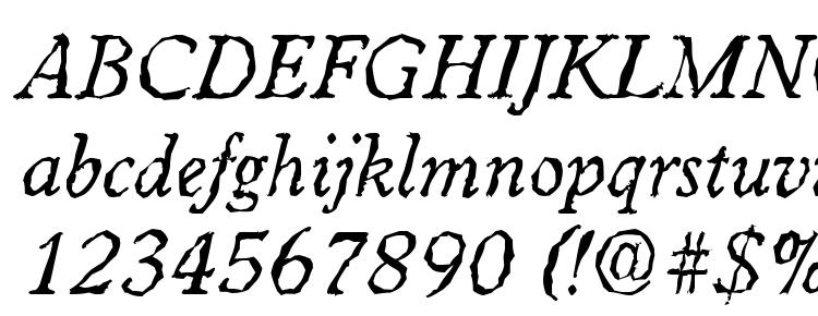 glyphs WorcesterRandom Italic font, сharacters WorcesterRandom Italic font, symbols WorcesterRandom Italic font, character map WorcesterRandom Italic font, preview WorcesterRandom Italic font, abc WorcesterRandom Italic font, WorcesterRandom Italic font