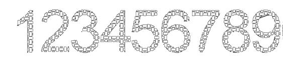 Woven Brick outline Font, Number Fonts