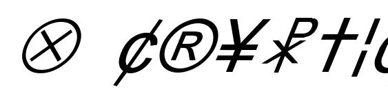 шрифт X Cryption Italic, бесплатный шрифт X Cryption Italic, предварительный просмотр шрифта X Cryption Italic
