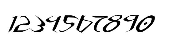 Xaphan II Expanded Italic Font, Number Fonts