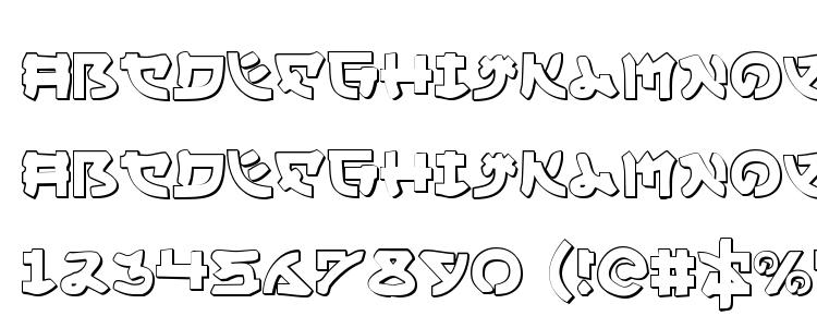 glyphs Yama Moto 3D font, сharacters Yama Moto 3D font, symbols Yama Moto 3D font, character map Yama Moto 3D font, preview Yama Moto 3D font, abc Yama Moto 3D font, Yama Moto 3D font