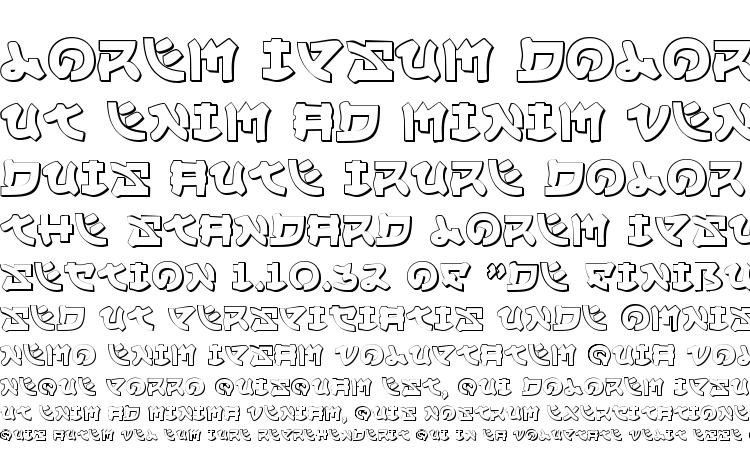 specimens Yama Moto 3D font, sample Yama Moto 3D font, an example of writing Yama Moto 3D font, review Yama Moto 3D font, preview Yama Moto 3D font, Yama Moto 3D font