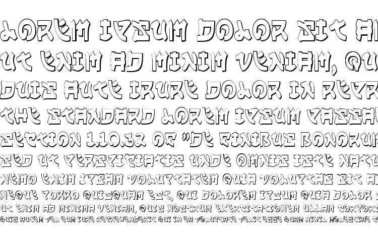 specimens Yama Moto Condensed 3D font, sample Yama Moto Condensed 3D font, an example of writing Yama Moto Condensed 3D font, review Yama Moto Condensed 3D font, preview Yama Moto Condensed 3D font, Yama Moto Condensed 3D font