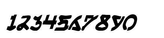 Yama Moto Condensed Italic Font, Number Fonts