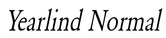 шрифт Yearlind Normal Condensed Italic, бесплатный шрифт Yearlind Normal Condensed Italic, предварительный просмотр шрифта Yearlind Normal Condensed Italic