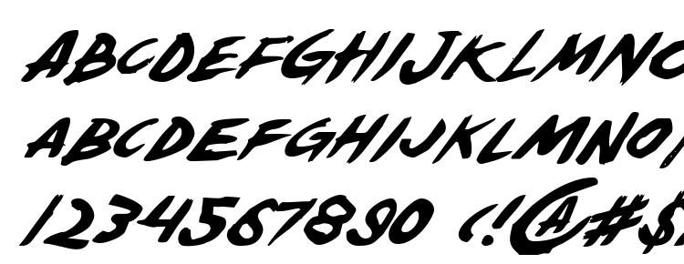 глифы шрифта Yellowjacket Italic, символы шрифта Yellowjacket Italic, символьная карта шрифта Yellowjacket Italic, предварительный просмотр шрифта Yellowjacket Italic, алфавит шрифта Yellowjacket Italic, шрифт Yellowjacket Italic