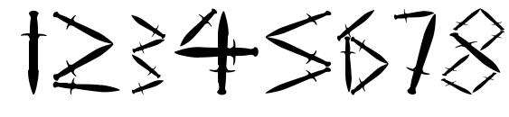 Yy sword and dagger Font, Number Fonts