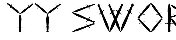Yy sword and dagger font, free Yy sword and dagger font, preview Yy sword and dagger font