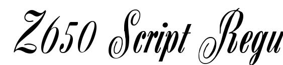 Z650 Script Regular Font