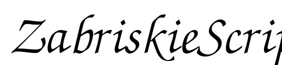 шрифт ZabriskieScript Italic, бесплатный шрифт ZabriskieScript Italic, предварительный просмотр шрифта ZabriskieScript Italic