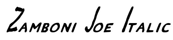 Zamboni Joe Italic Font, Sans Serif Fonts