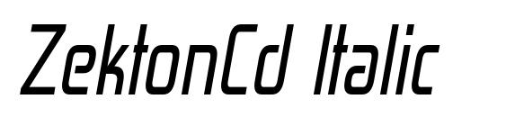 шрифт ZektonCd Italic, бесплатный шрифт ZektonCd Italic, предварительный просмотр шрифта ZektonCd Italic