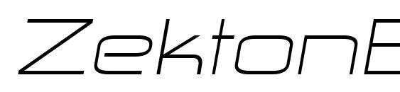шрифт ZektonExLt Italic, бесплатный шрифт ZektonExLt Italic, предварительный просмотр шрифта ZektonExLt Italic