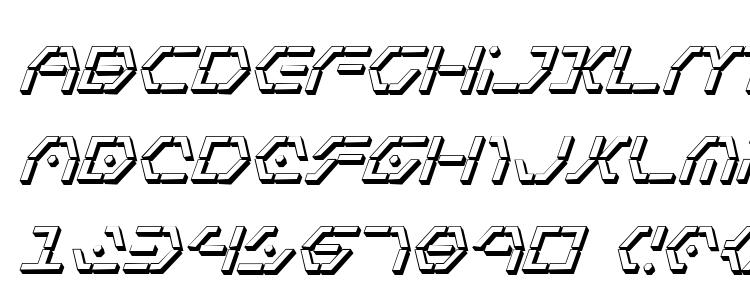 glyphs Zeta Sentry 3D Italic font, сharacters Zeta Sentry 3D Italic font, symbols Zeta Sentry 3D Italic font, character map Zeta Sentry 3D Italic font, preview Zeta Sentry 3D Italic font, abc Zeta Sentry 3D Italic font, Zeta Sentry 3D Italic font