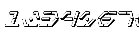 Zeta Sentry 3D Italic Font, Number Fonts
