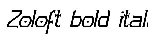 шрифт Zoloft bold italic, бесплатный шрифт Zoloft bold italic, предварительный просмотр шрифта Zoloft bold italic